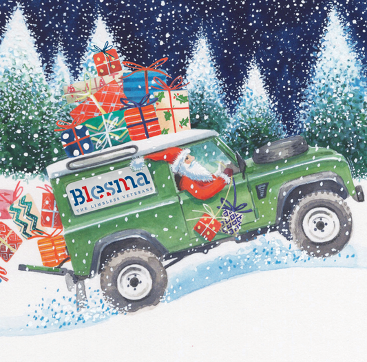 Landrover Santa Christmas card